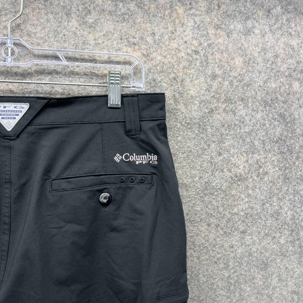 Columbia Shorts Men 30 Adult Black Chino Flat Front Casual PFG Fishing Gear - Picture 11 of 14